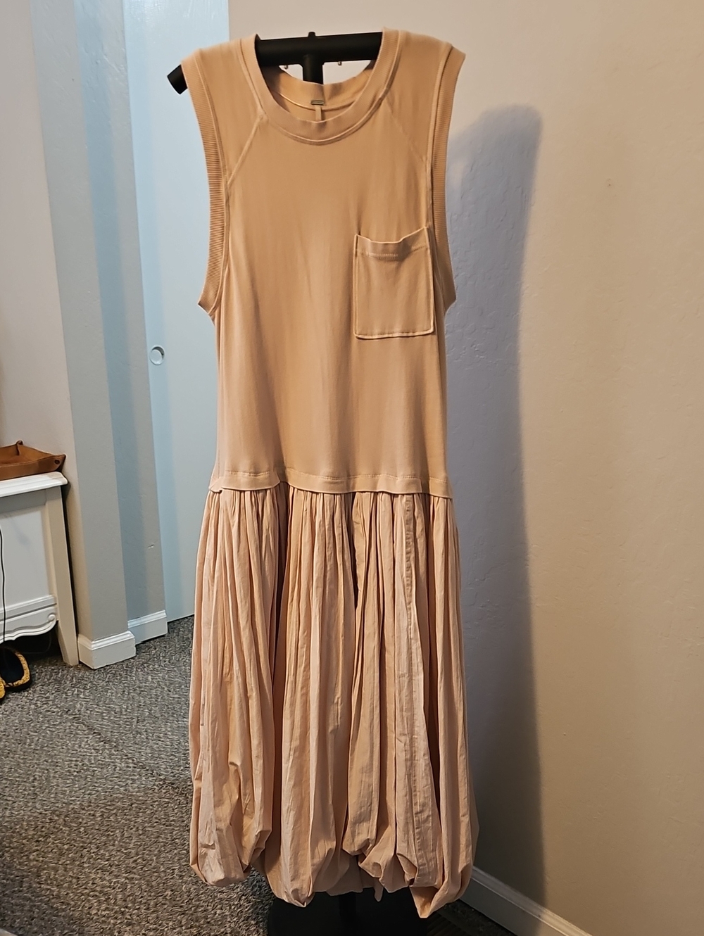 Free People Sleeveless Blush Midi Pocket Dress